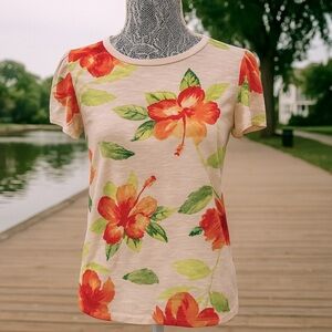LuLaRoe XS Puff Sleeve Floral Tee | NWT | Soft Stretch Knit